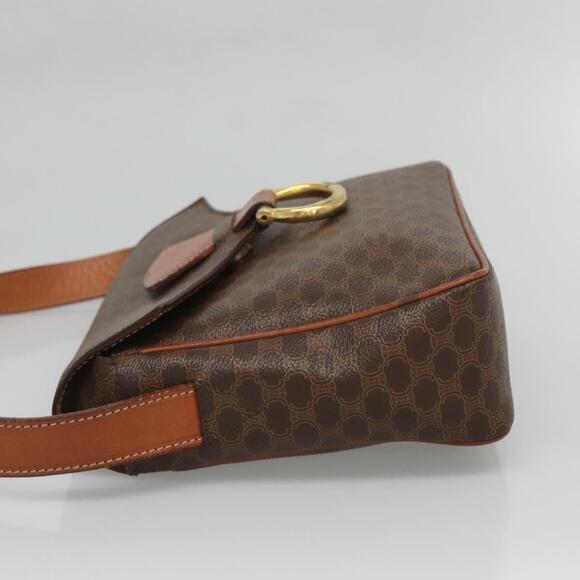 CELINE Macadam Canvas Shoulder Bag Pvc Leather Brown Gold - Picture 4 of 12